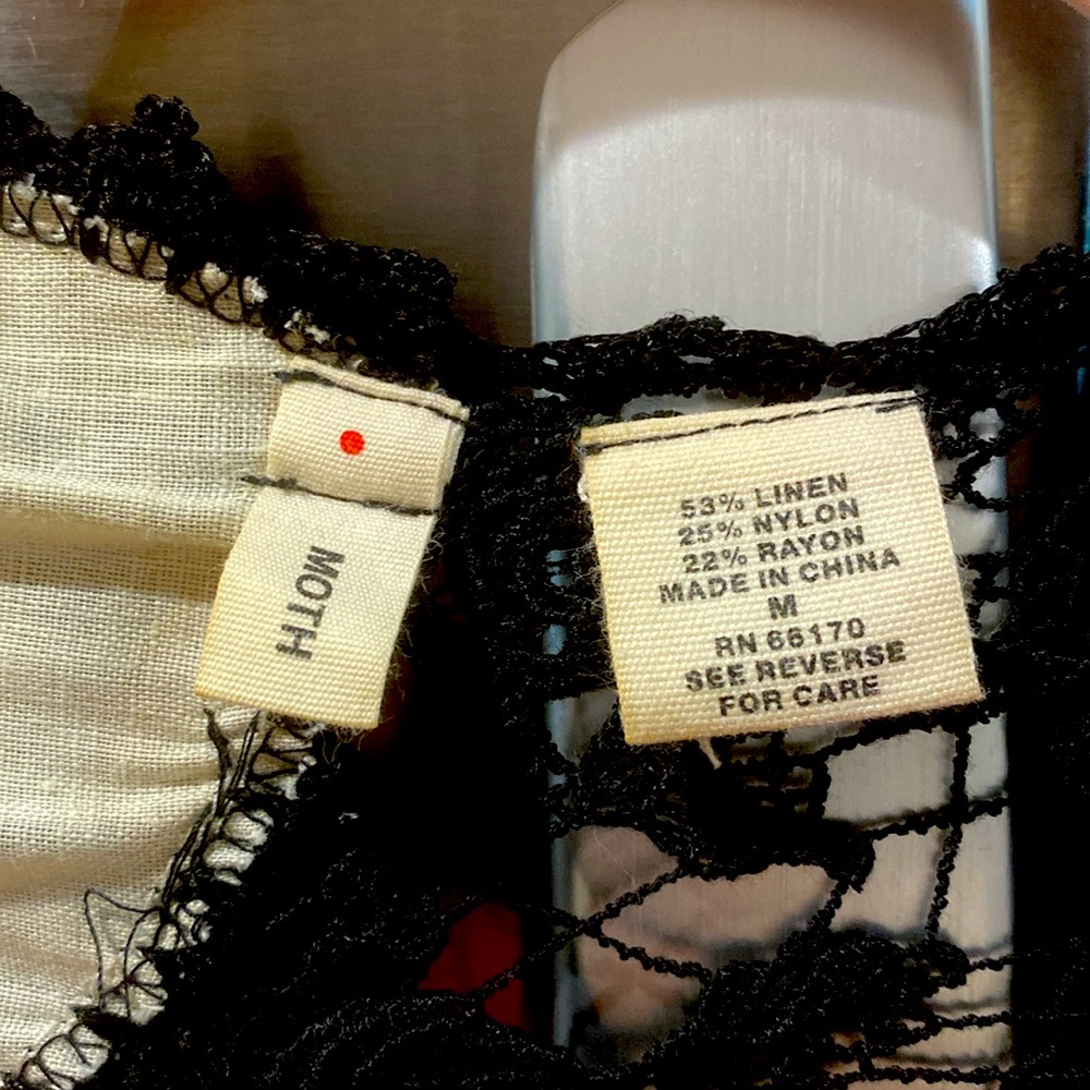 Anthropologie Black lace/crochet cardigan, size M - Picture 2 of 9